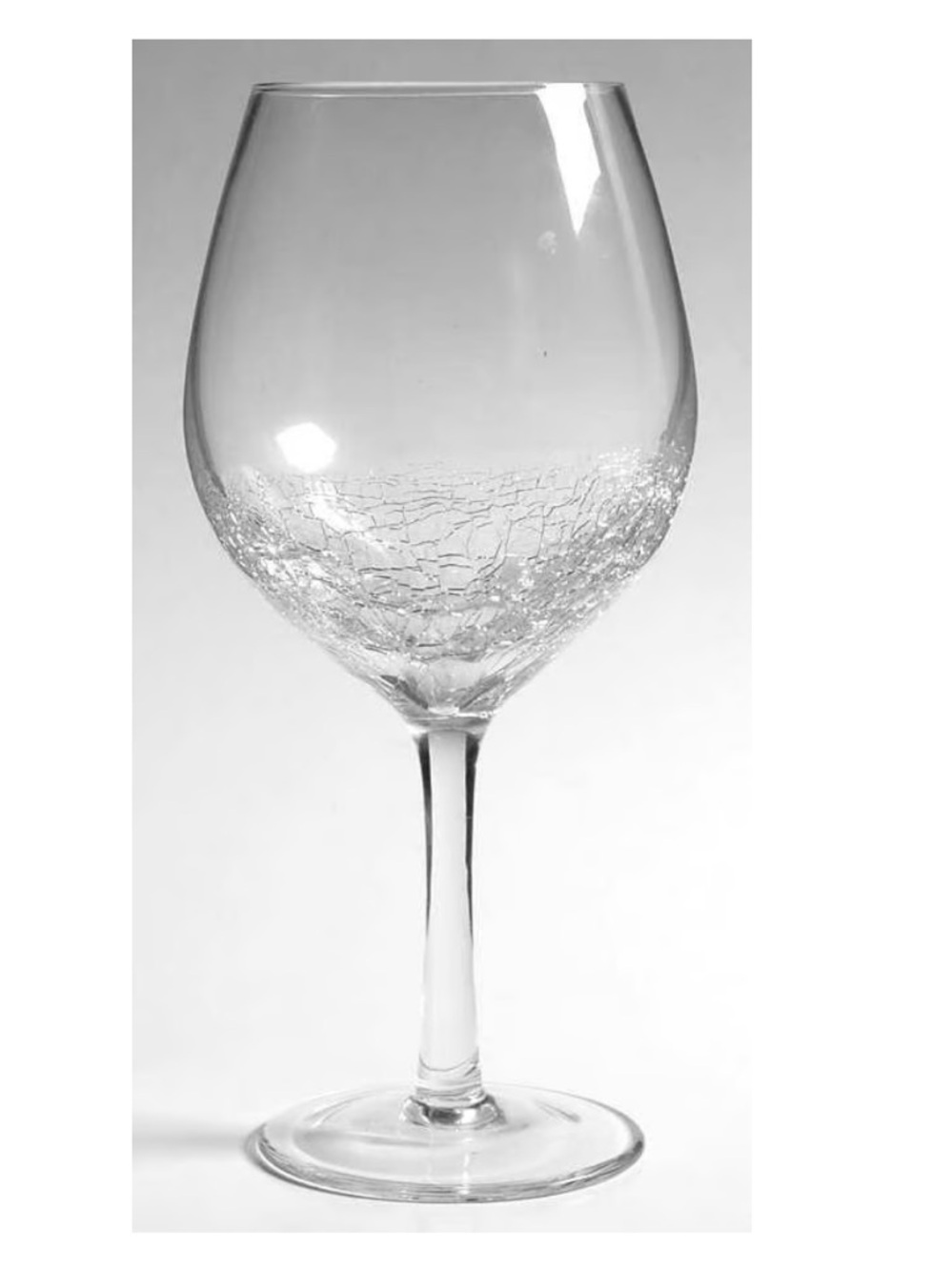 Pier 1 Angled Rim Crackle Glass Red Wine Glass Slanted Goblets